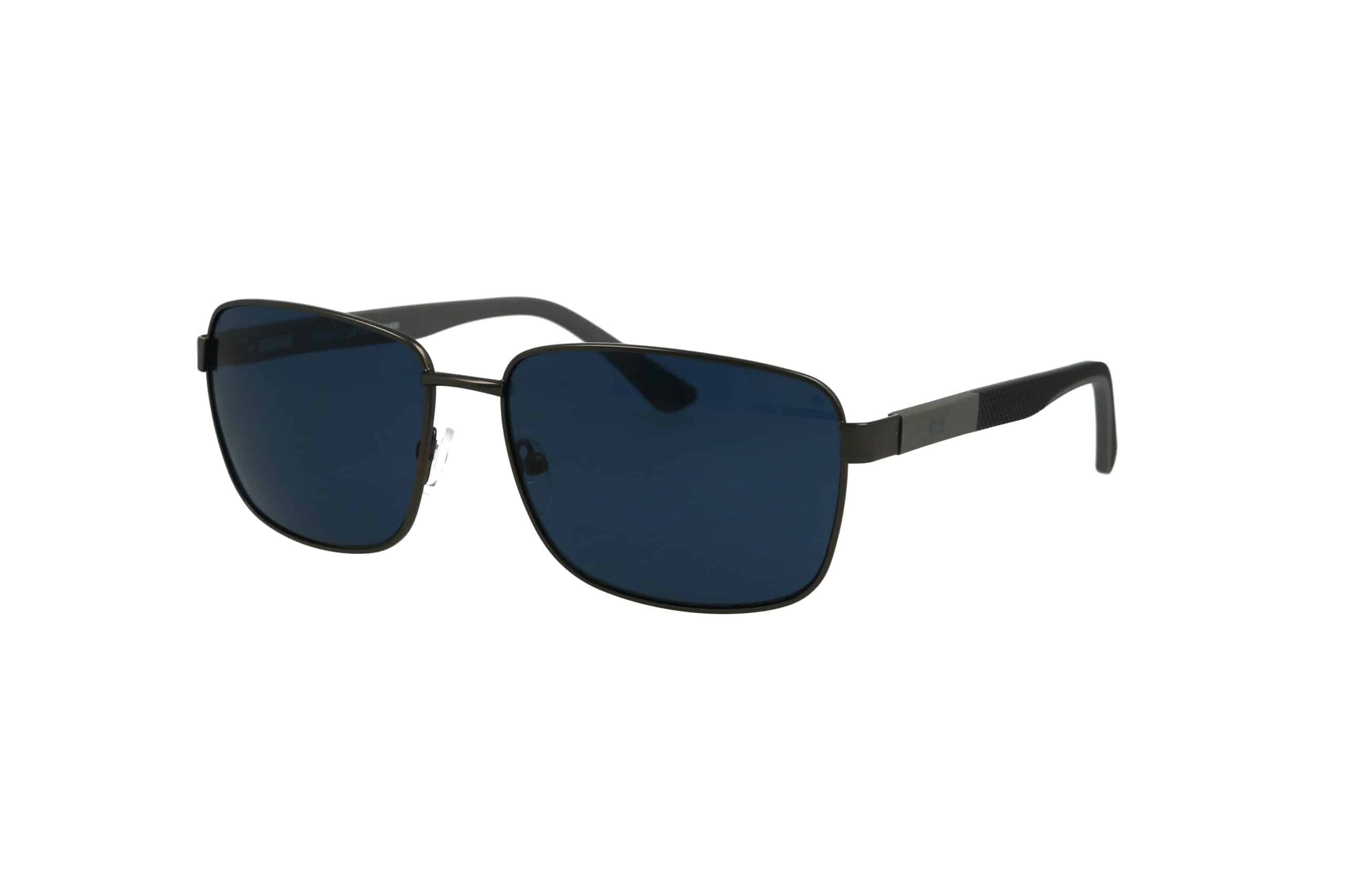 משקפי שמש - מתכת מלבניים (0301) עם עדשות כחולות כהות, מבצעים מיוחדים ב-אופטיקה הלפרין.